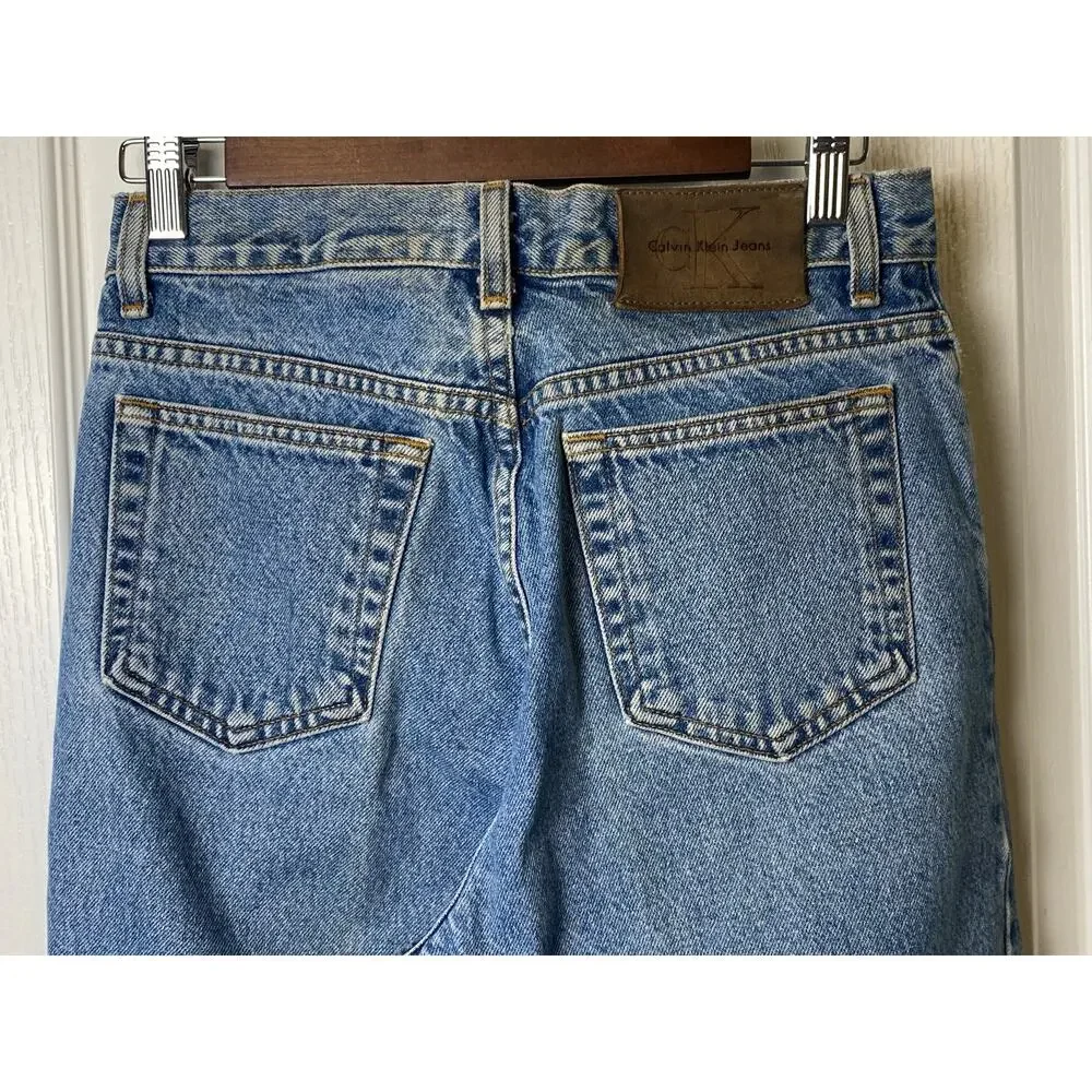 Vintage Calvin Klein Women's Double Stone Washed High-Rise Jeans Size 10